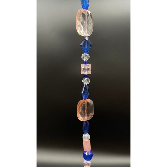 Beaded Suncatcher Pink Blue Crystal Prism Hanging Patio Decor Yard Art Tree - Picture 6 of 10